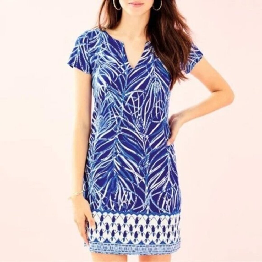 Lilly Pulitzer Sophiletta Dress Twilight Blue Early Riser Parrots Size XS UPF50+